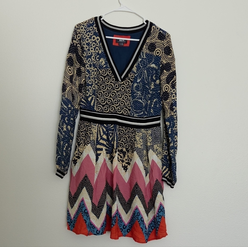 Maeve By Anthropologie Sporty Chevron Dress size 10